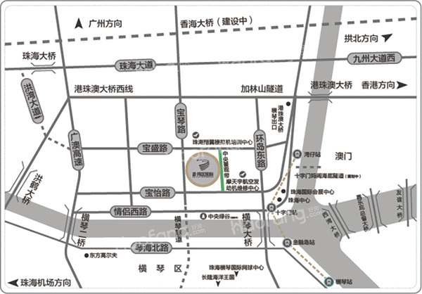 珠海中海南航灣區(qū)國際位置圖