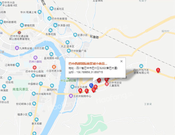 中国·巴中西部国际商贸城位置图