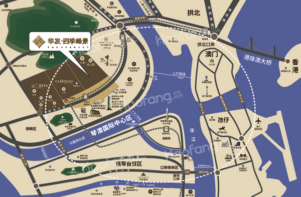 華發(fā)琴澳新城·四季峰景位置圖