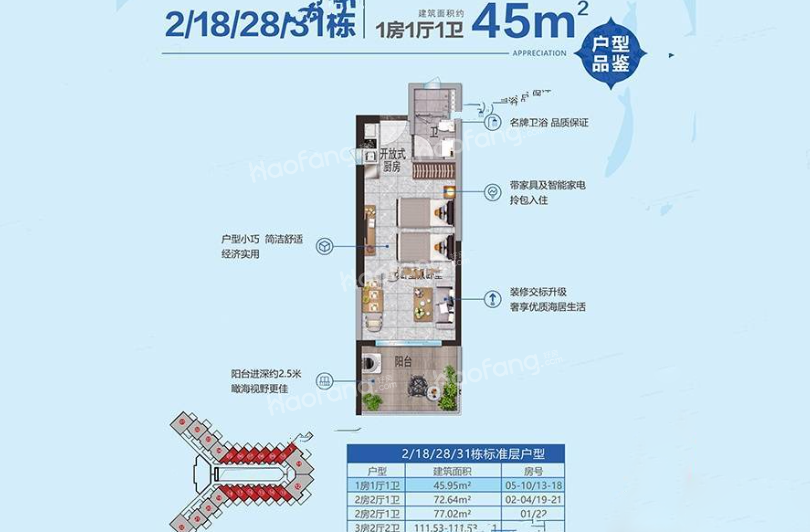 鼎龙湾国际海洋度假区1室户型图