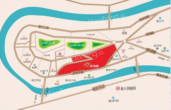 通江江与城二期位置图