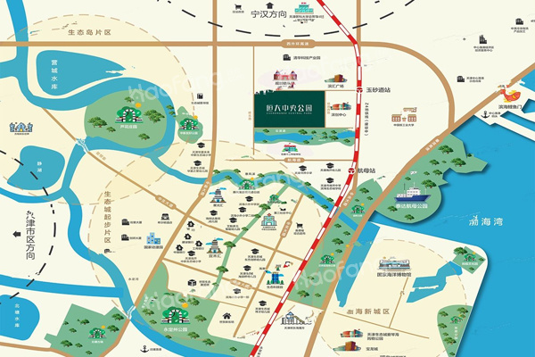 天津恒大中央公园位置图