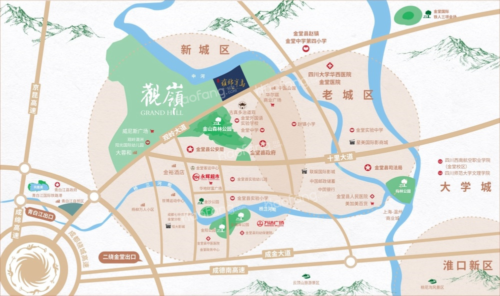 蓝光观岭雍锦半岛位置图