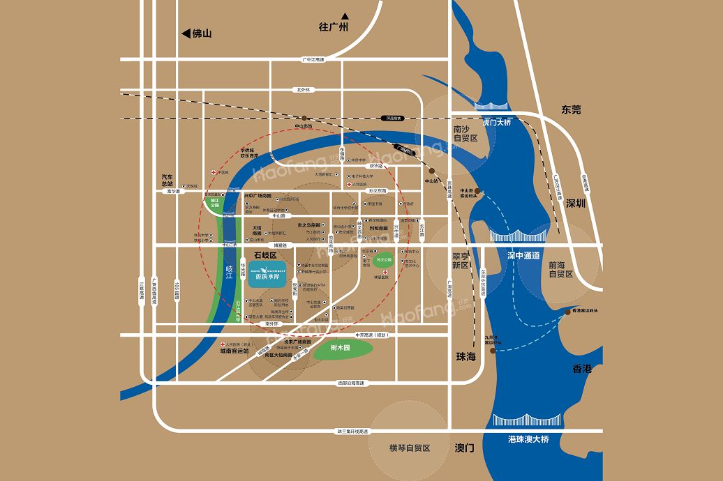香滨水岸位置图