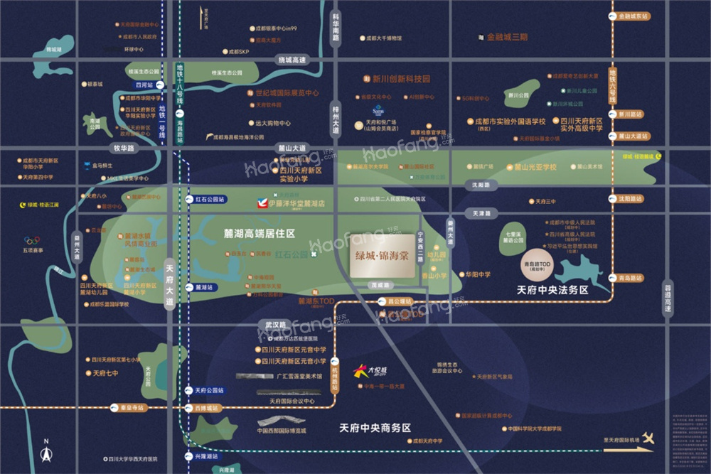 绿城 锦海棠位置图