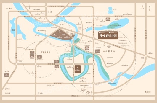 隆生鹿江花园区域图