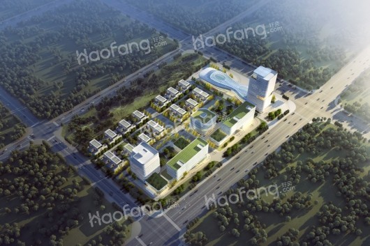 郑州世茂海峡国际城东区二地块医院鸟瞰图（日景）