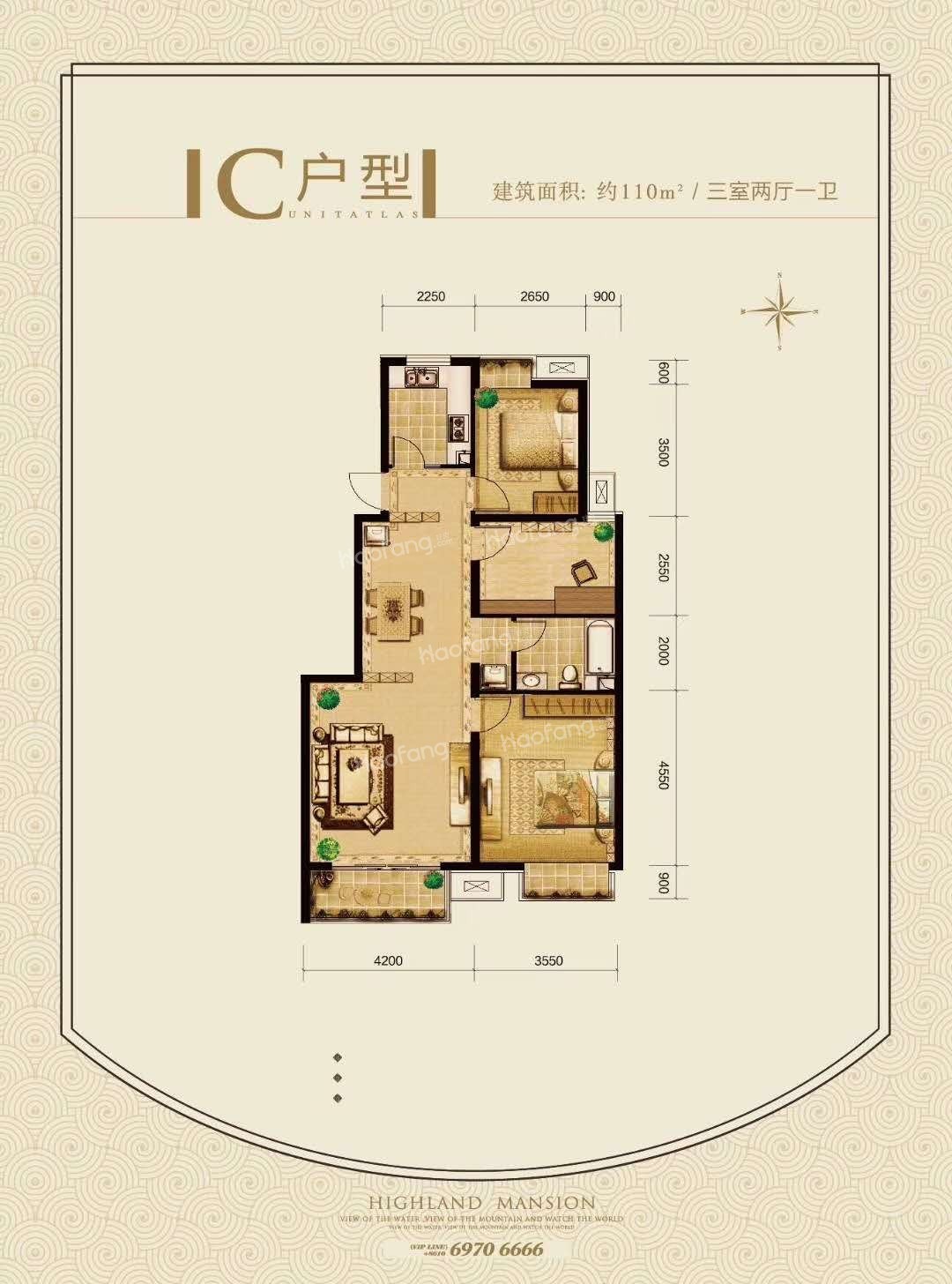 北京风景户型图100平米