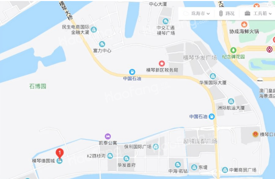 橫琴德國城位置圖