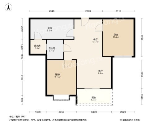 重庆当代城MOMΛ2居室户型图