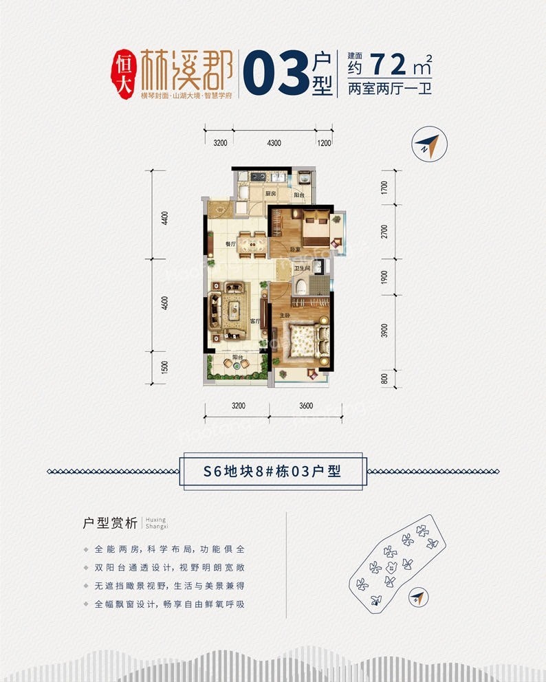 珠海恒大林溪郡2室2廳1衛(wèi)