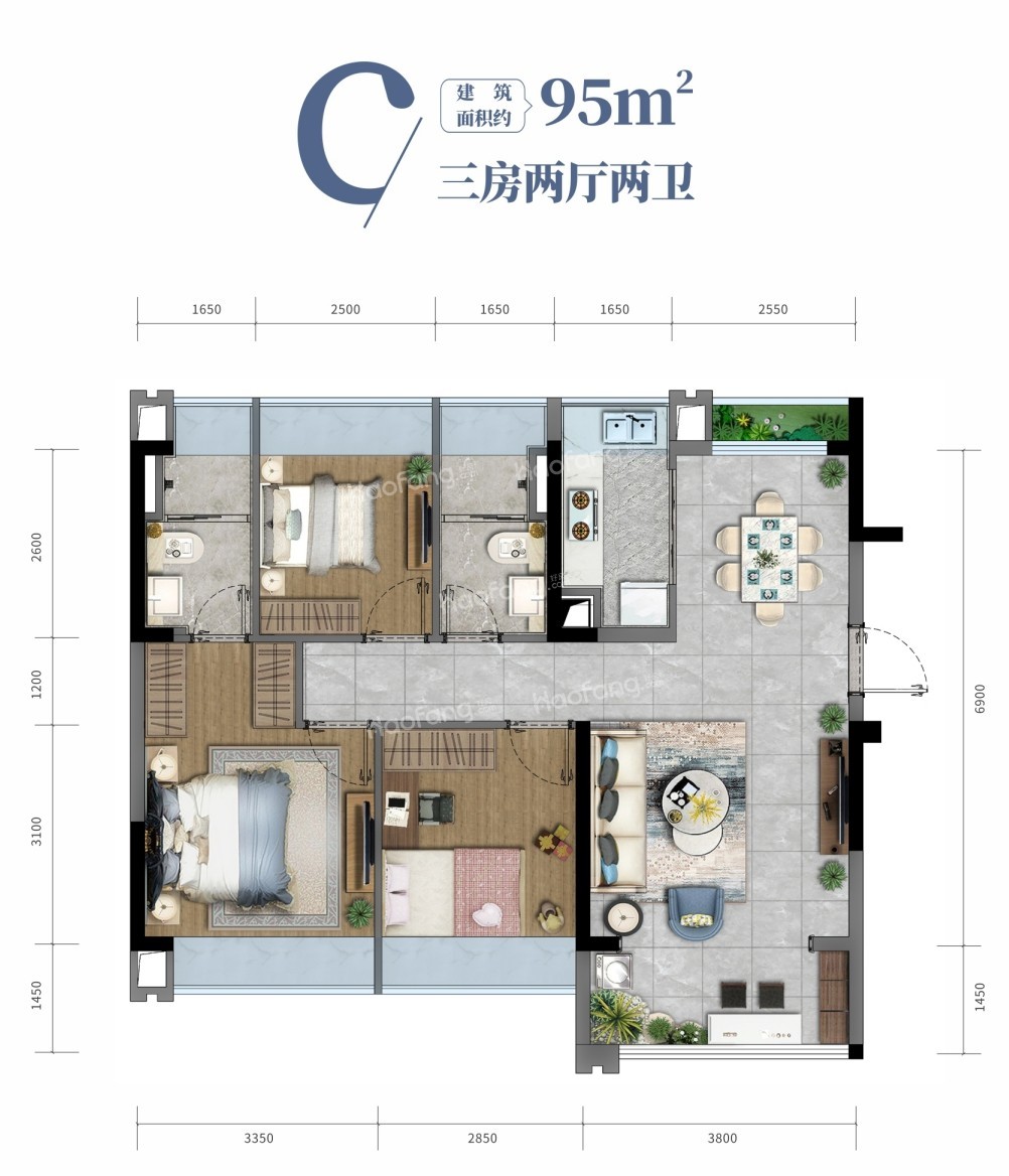 鴻基岸芷汀蘭3室2廳2衛(wèi)
