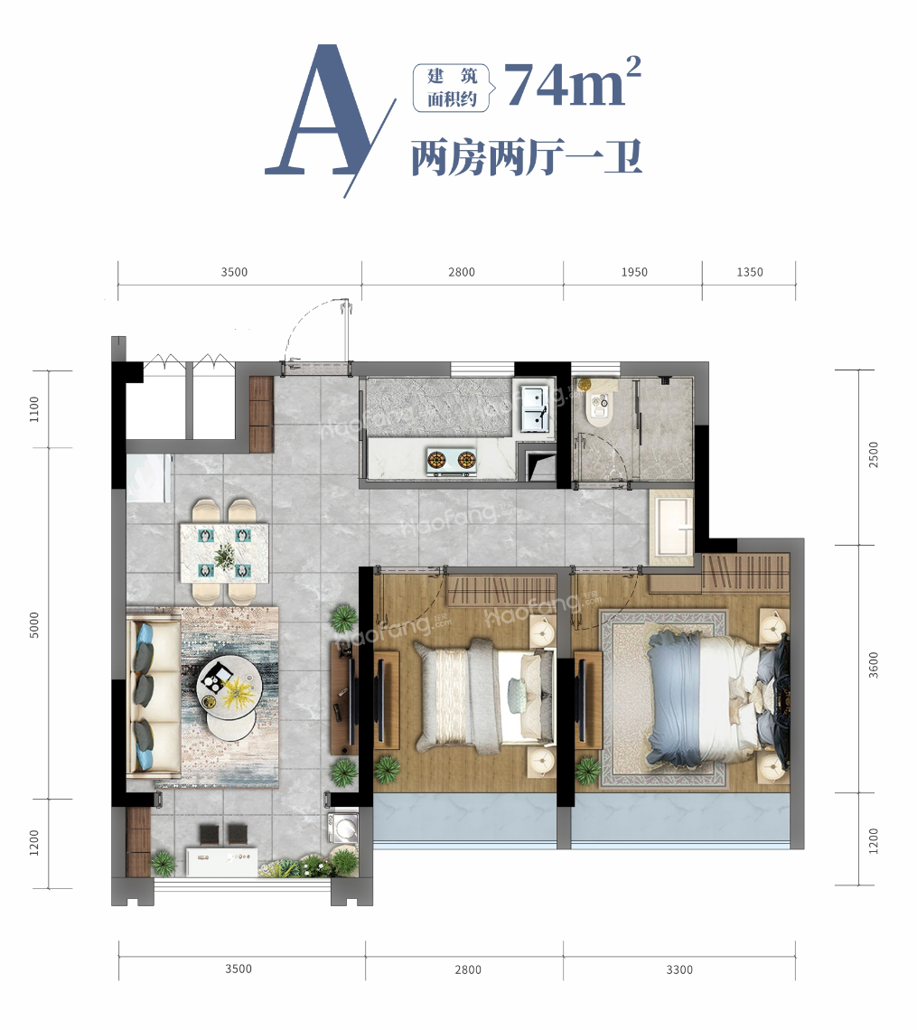 鴻基岸芷汀蘭2室2廳1衛(wèi)