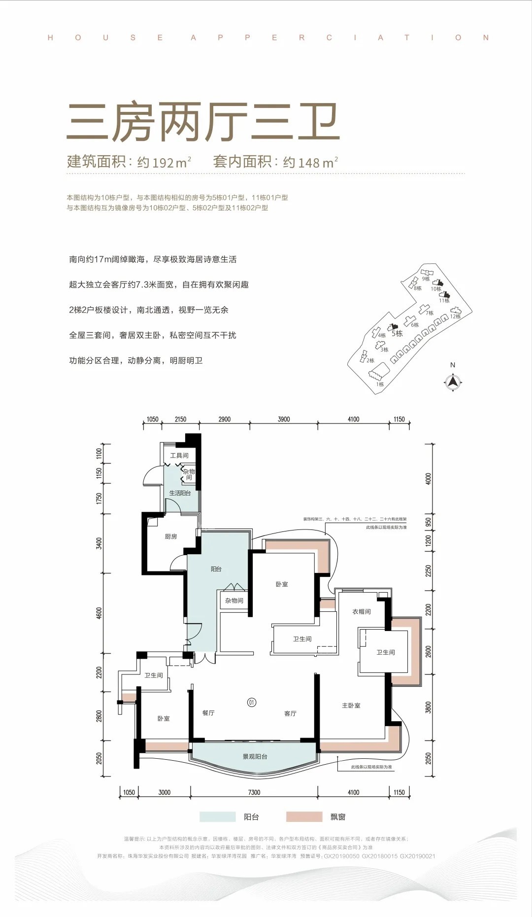 華發(fā)綠洋灣3室3廳2衛(wèi)