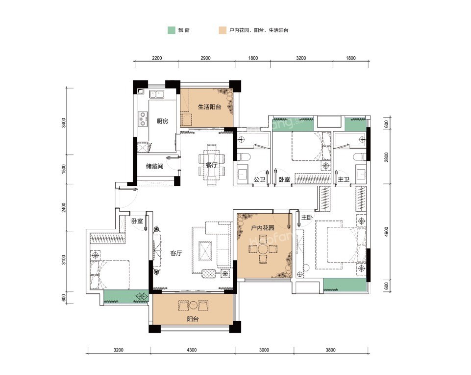 華發(fā)依山郡3室2廳2衛(wèi)