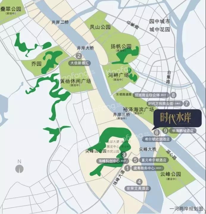 時(shí)代水岸位置圖