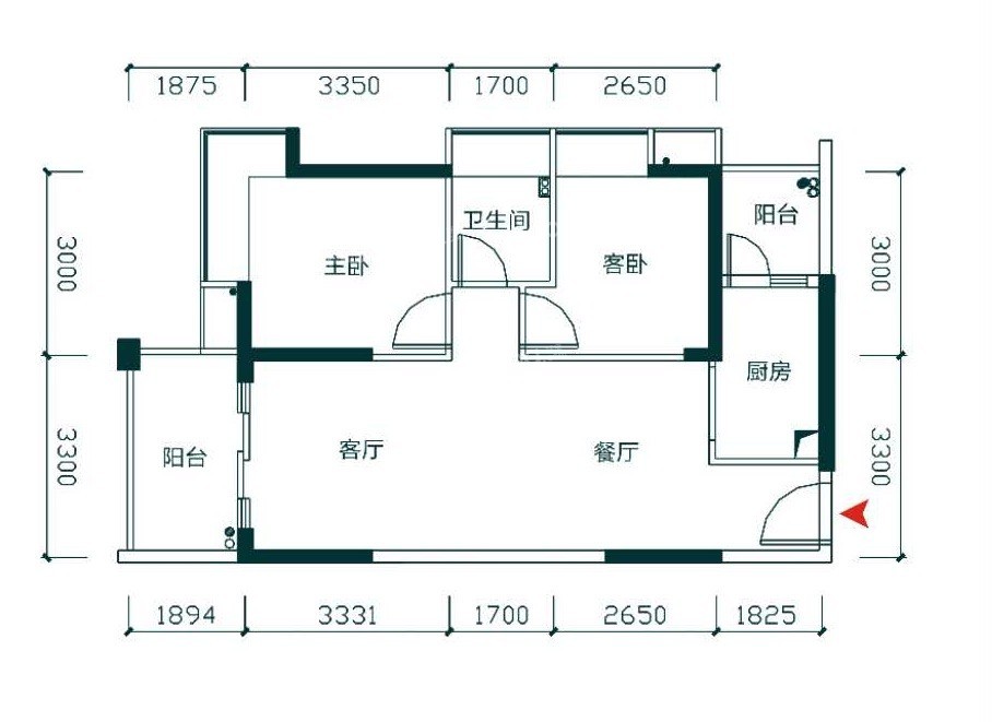 德昌盛景2室2廳1衛(wèi)